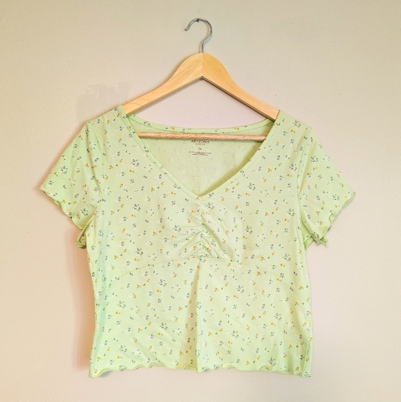Arizona Jean Company Tops - Arizona Green Floral Crop Top